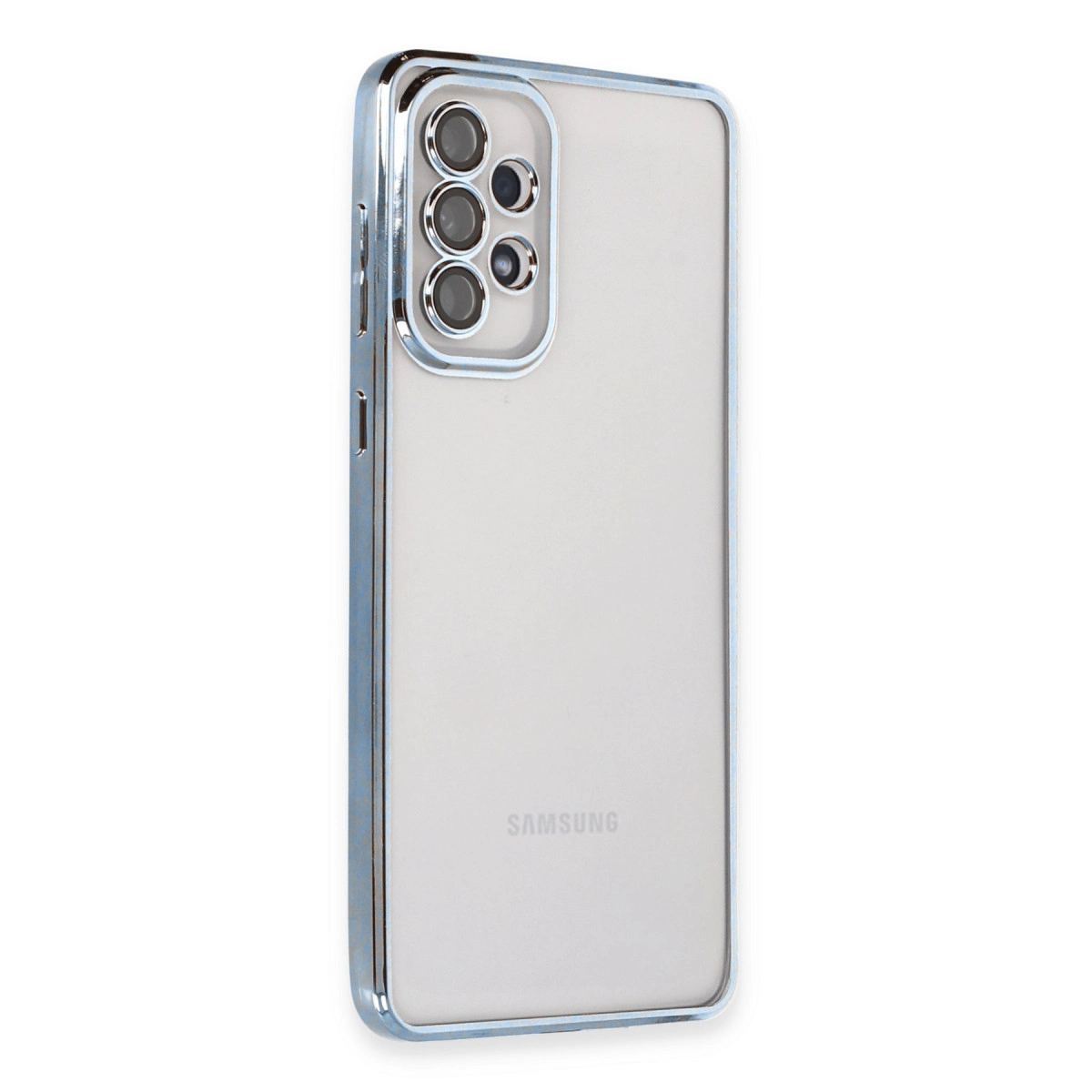 Samsung Galaxy A53 5g Kılıf Razer Lensli Silikon - Açık Mavi