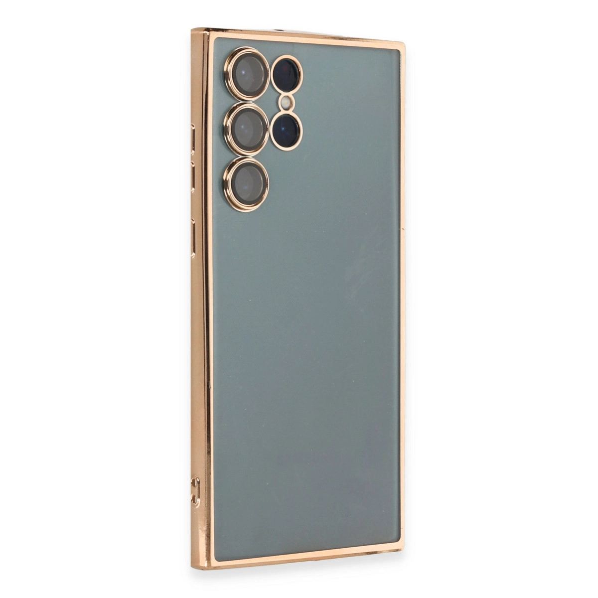 Samsung Galaxy S22 Ultra Kılıf Razer Lensli Silikon - Gold
