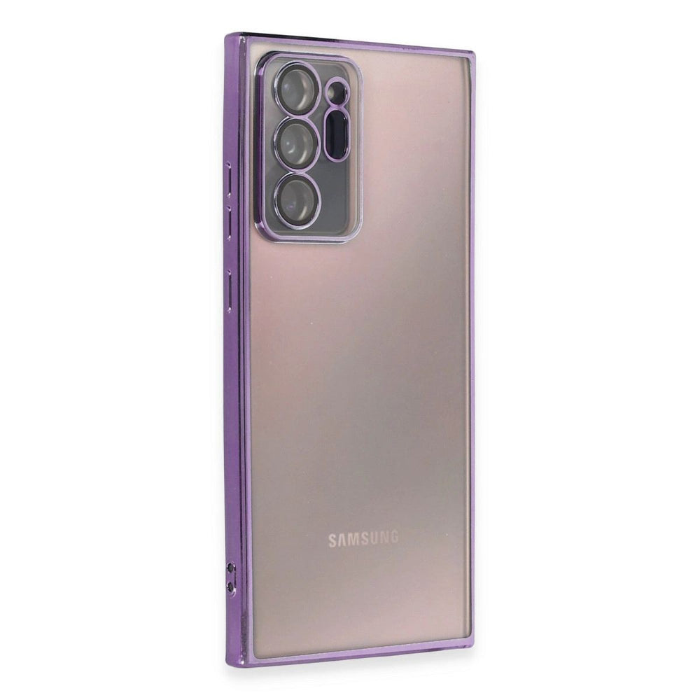 Samsung Galaxy Note 20 Ultra Kılıf Razer Lensli Silikon - Mor