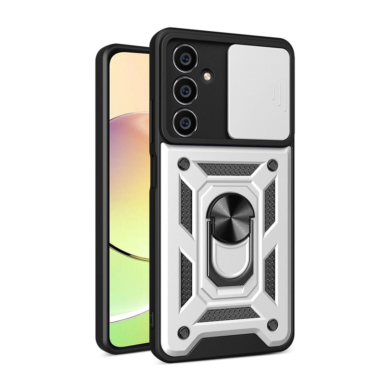 Samsung Galaxy A25 5g Kılıf Pars Lens Yüzüklü Silikon - Gümüş