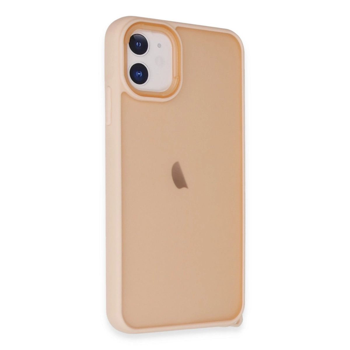 Apple İphone 12 Kılıf Elegant Kapak - Pudra