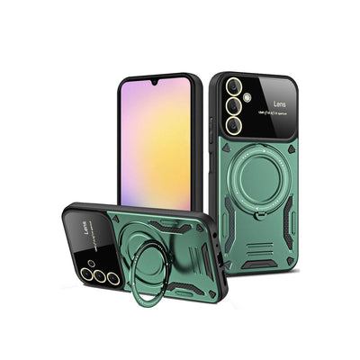 Samsung Galaxy A54 5g Kılıf Joy Lens Standlı Kapak - Koyu Yeşil