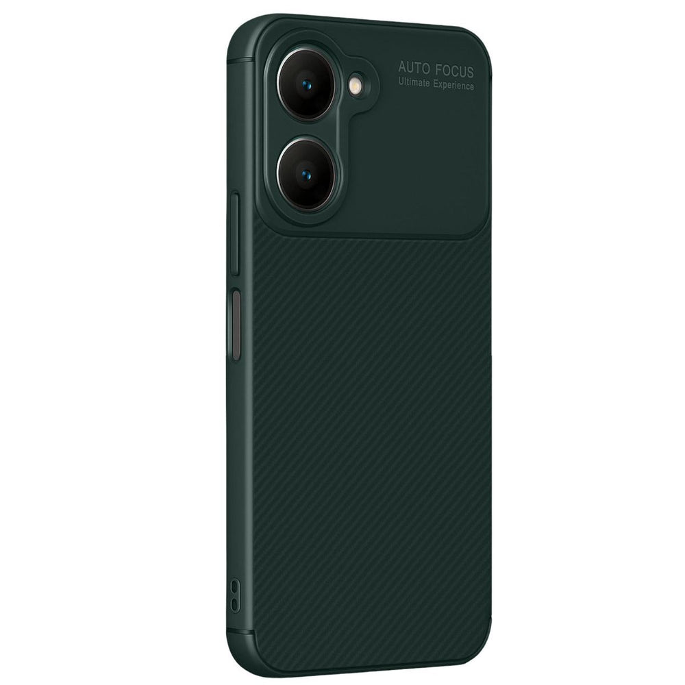 Vivo Y18 Kılıf Auto Focus Karbon Kapak - Koyu Yeşil