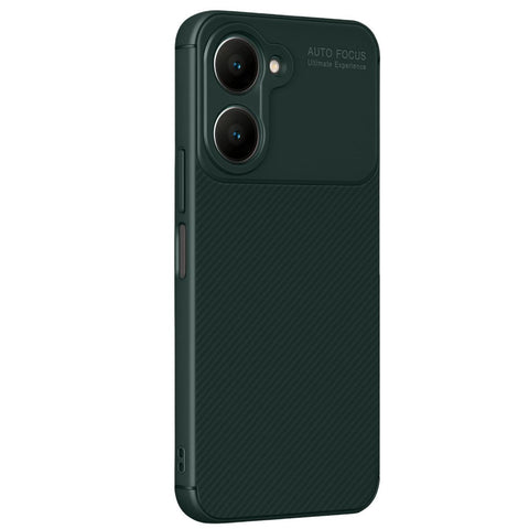 Vivo Y18 Kılıf Auto Focus Karbon Kapak - Koyu Yeşil