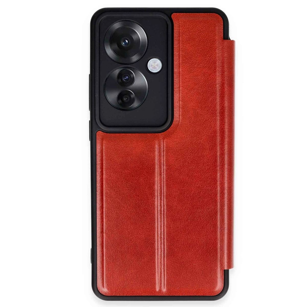 Oppo Reno 11f Kılıf Flip Cover - Kırmızı