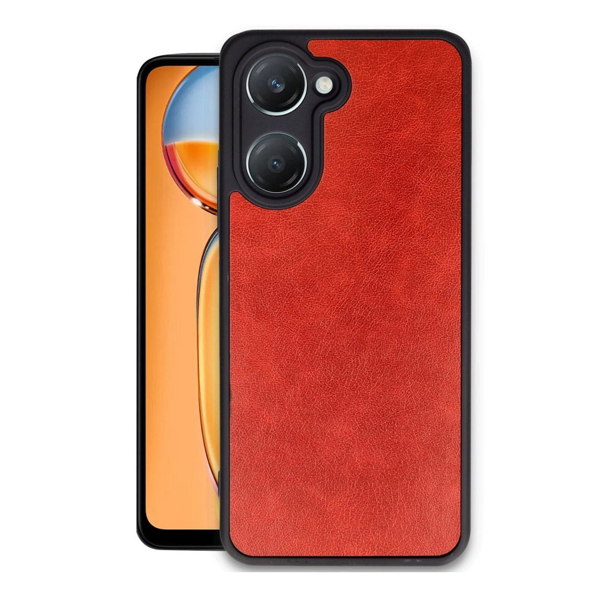 Vivo Y18 Kılıf Aras Deri Kapak - Kırmızı