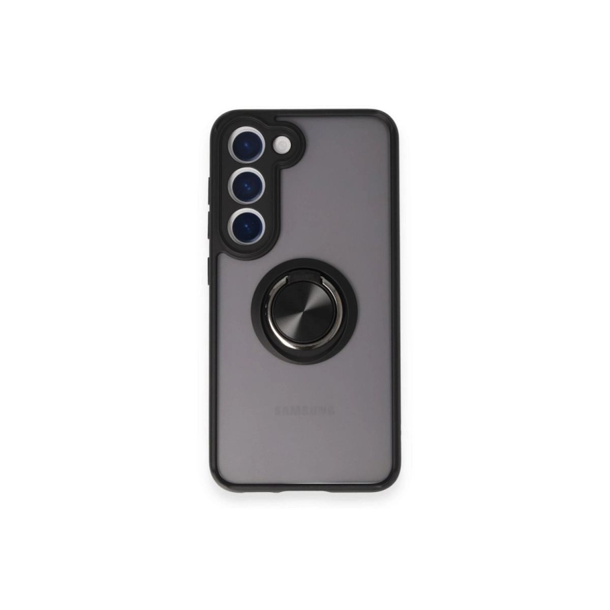Samsung Galaxy M15 Kılıf Montreal Yüzüklü Silikon Kapak - Siyah
