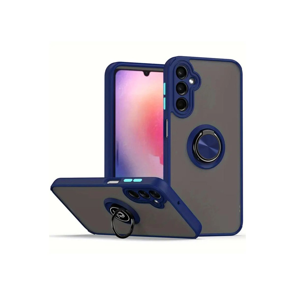 Samsung Galaxy A16 5g Kılıf Montreal Yüzüklü Silikon Kapak - Lacivert