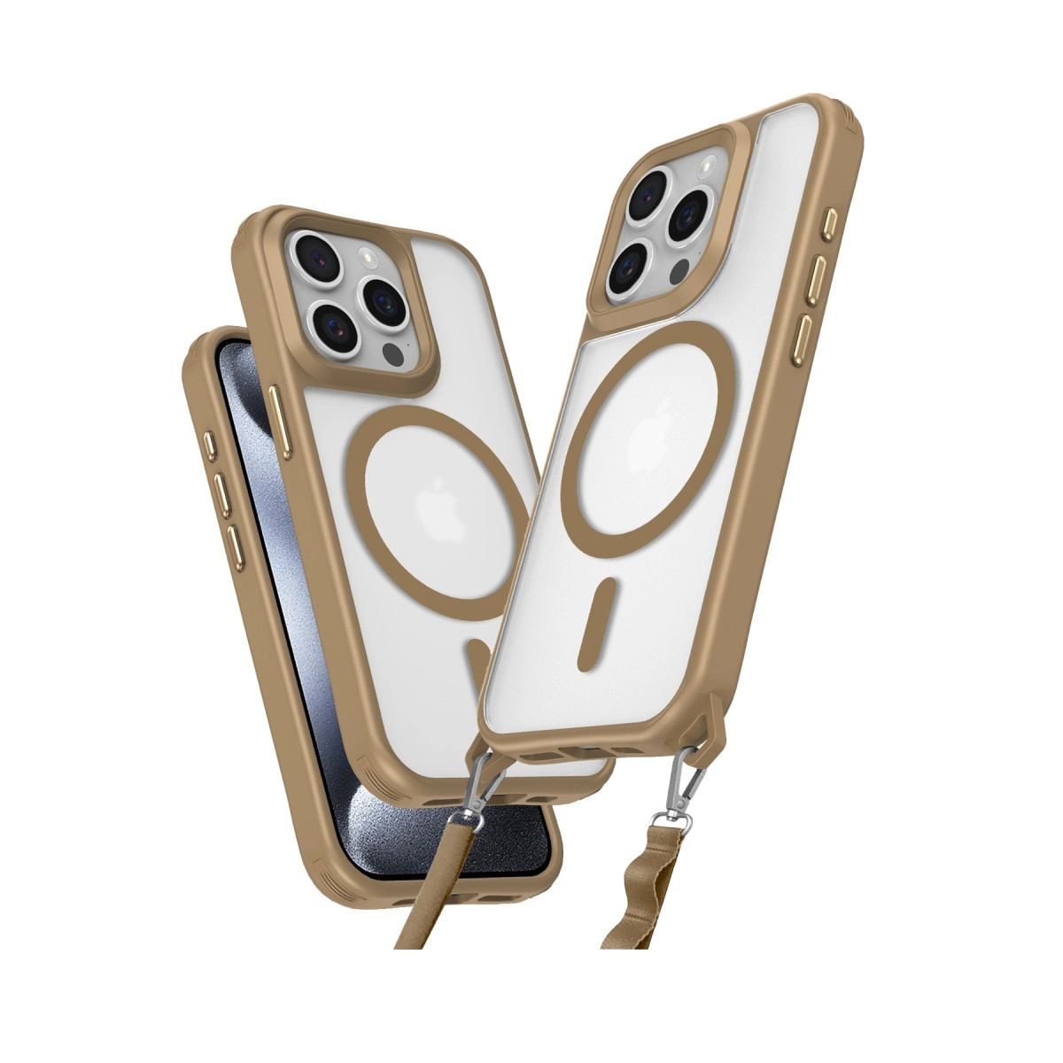 Apple İphone 14 Pro Max Kılıf Enka Magsafe Silikon Kılıf - Desert