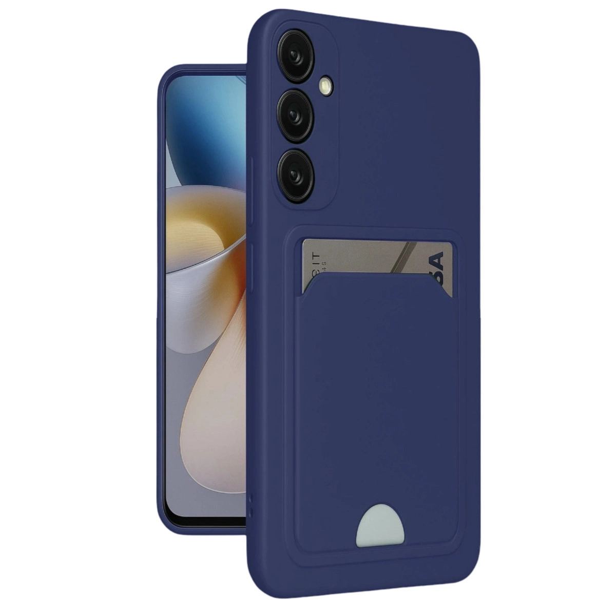 Samsung Galaxy A16 5g Kılıf Kelvin Kartvizitli Silikon - Lacivert