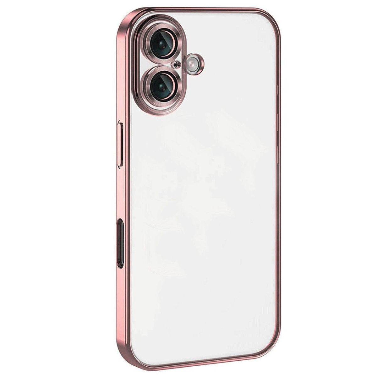 Apple İphone 16 Kılıf Razer Lensli Silikon - Pembe