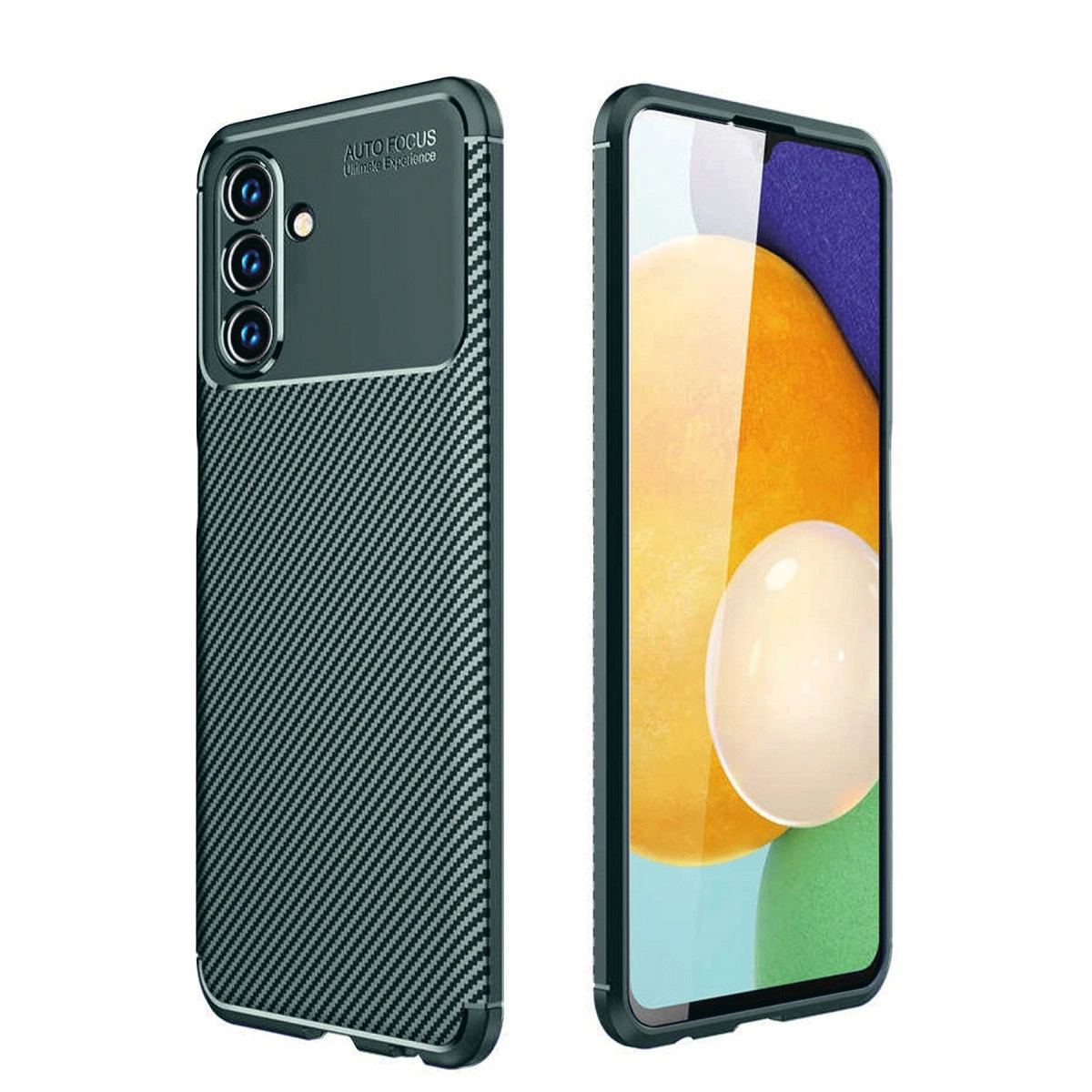 Samsung Galaxy A36 Kılıf Auto Focus Karbon Kapak - Koyu Yeşil