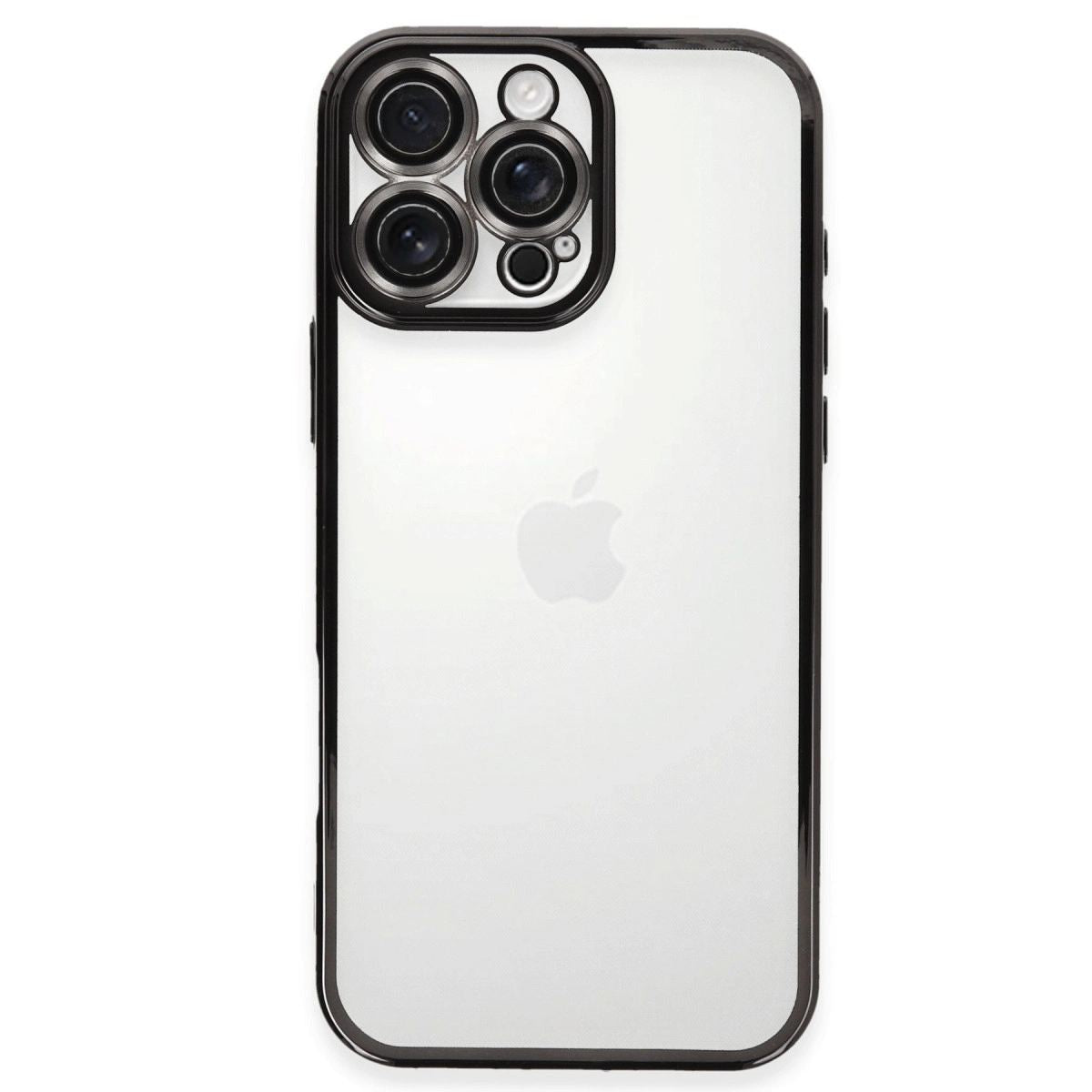 Apple İphone 16 Pro Max Kılıf Razer Lensli Silikon - Siyah