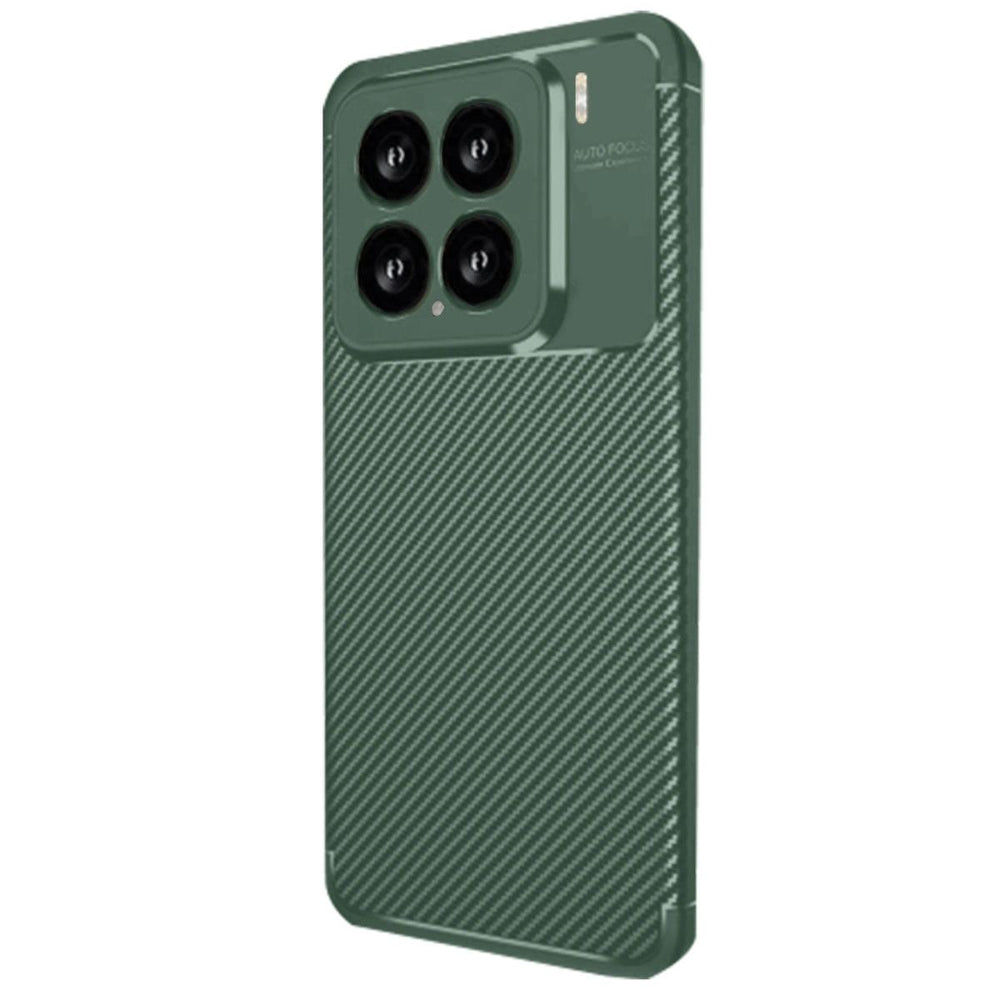 Xiaomi Mi 15 Kılıf Auto Focus Karbon Kapak - Koyu Yeşil