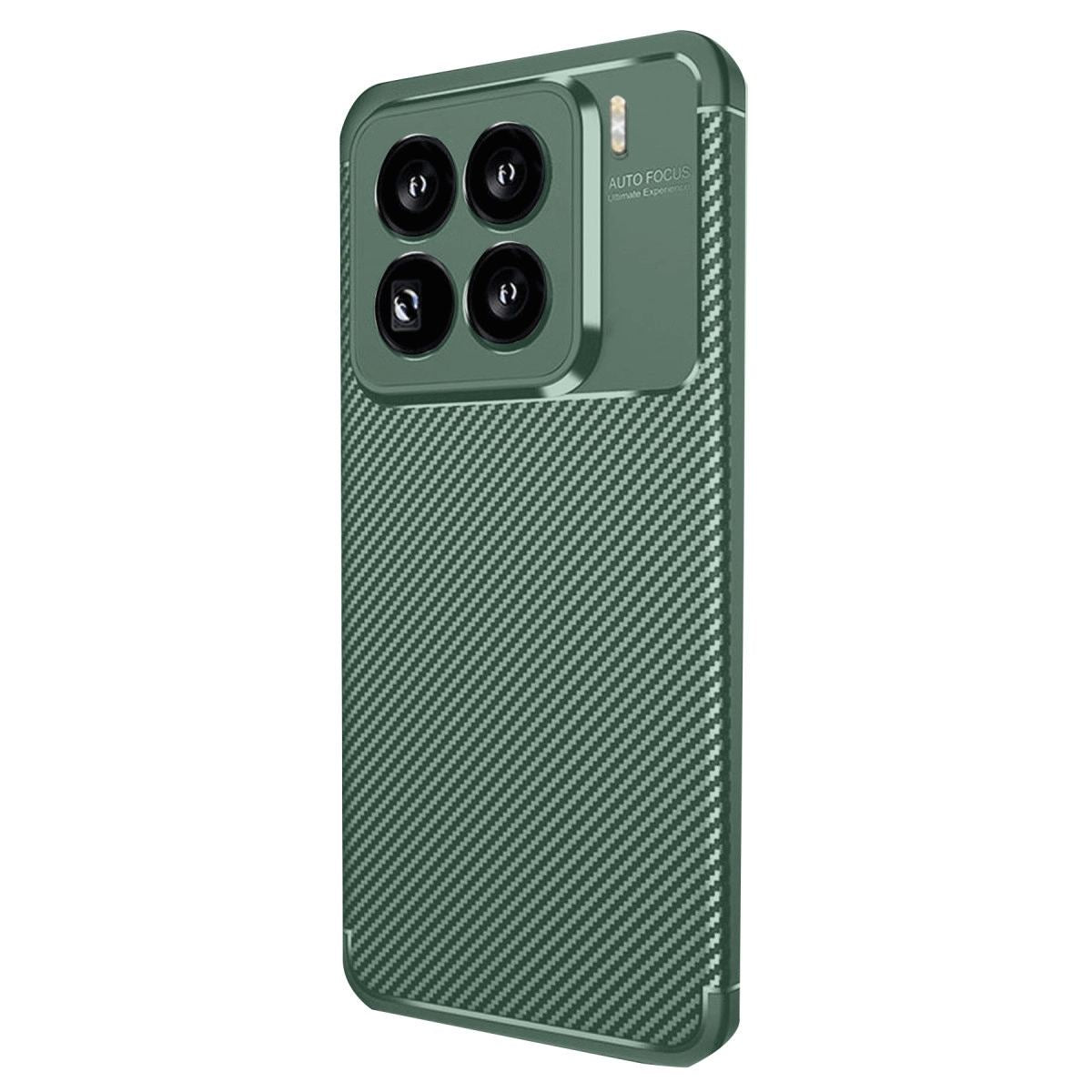 Xiaomi Mi 15 Pro Kılıf Auto Focus Karbon Kapak - Koyu Yeşil