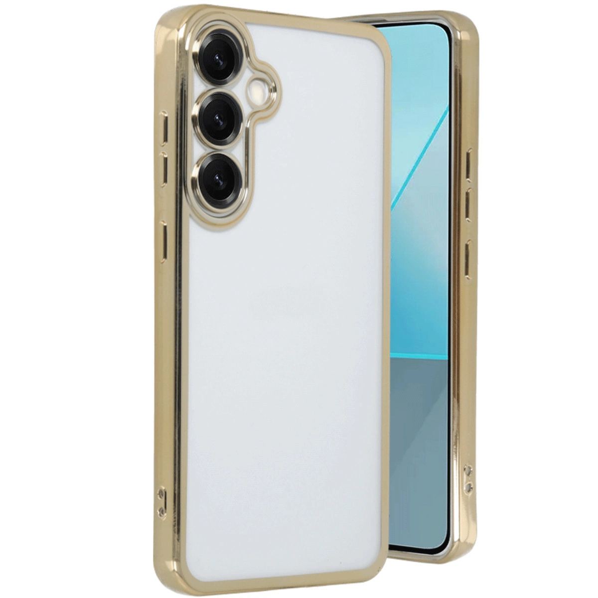 Samsung Galaxy S25 Kılıf Razer Lensli Silikon - Gold
