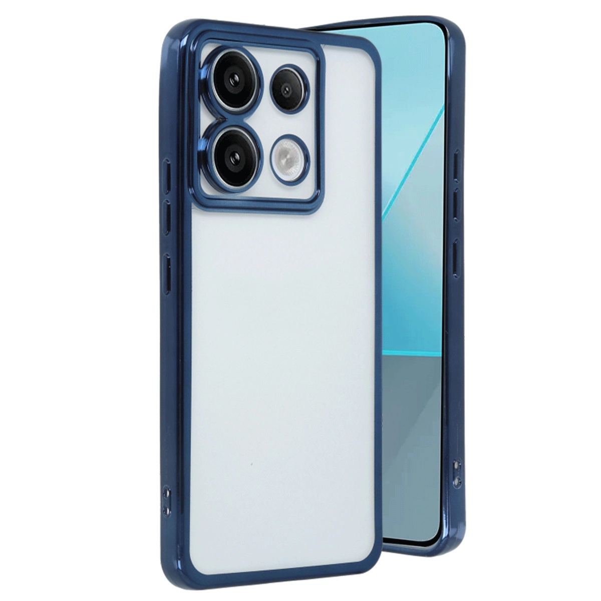 Xiaomi Redmi Note 13 Pro 5g Kılıf Razer Lensli Silikon - Sierra Blue