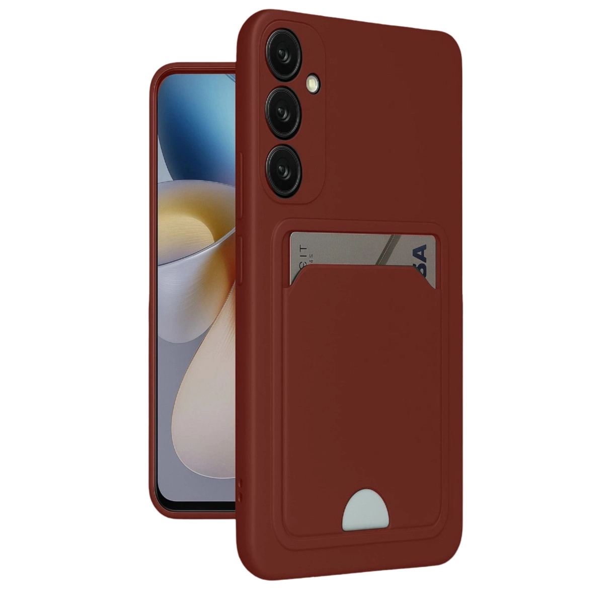 Samsung Galaxy A16 5g Kılıf Kelvin Kartvizitli Silikon - Bordo