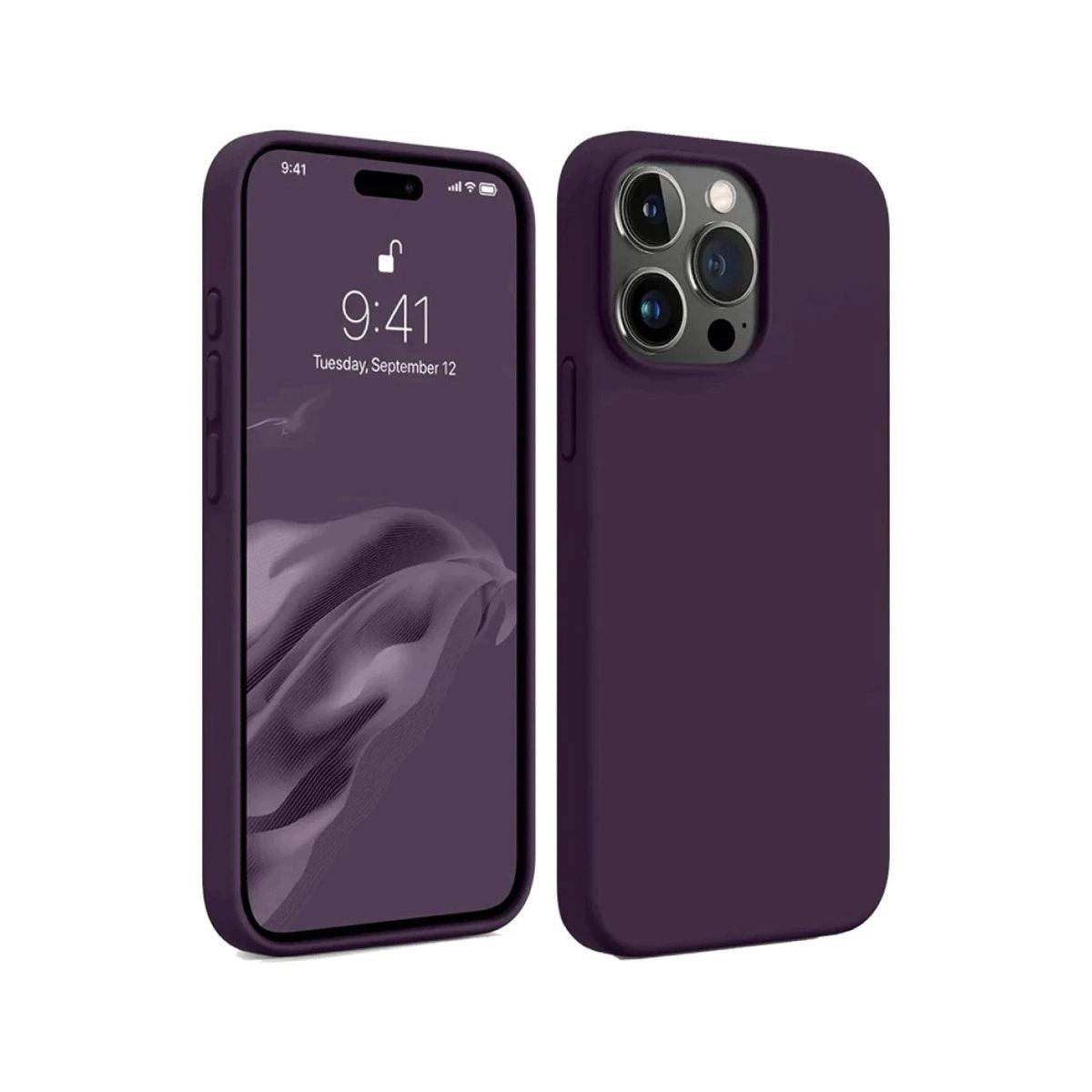 Apple İphone 15 Pro Max Kılıf First Silikon - Mürdüm
