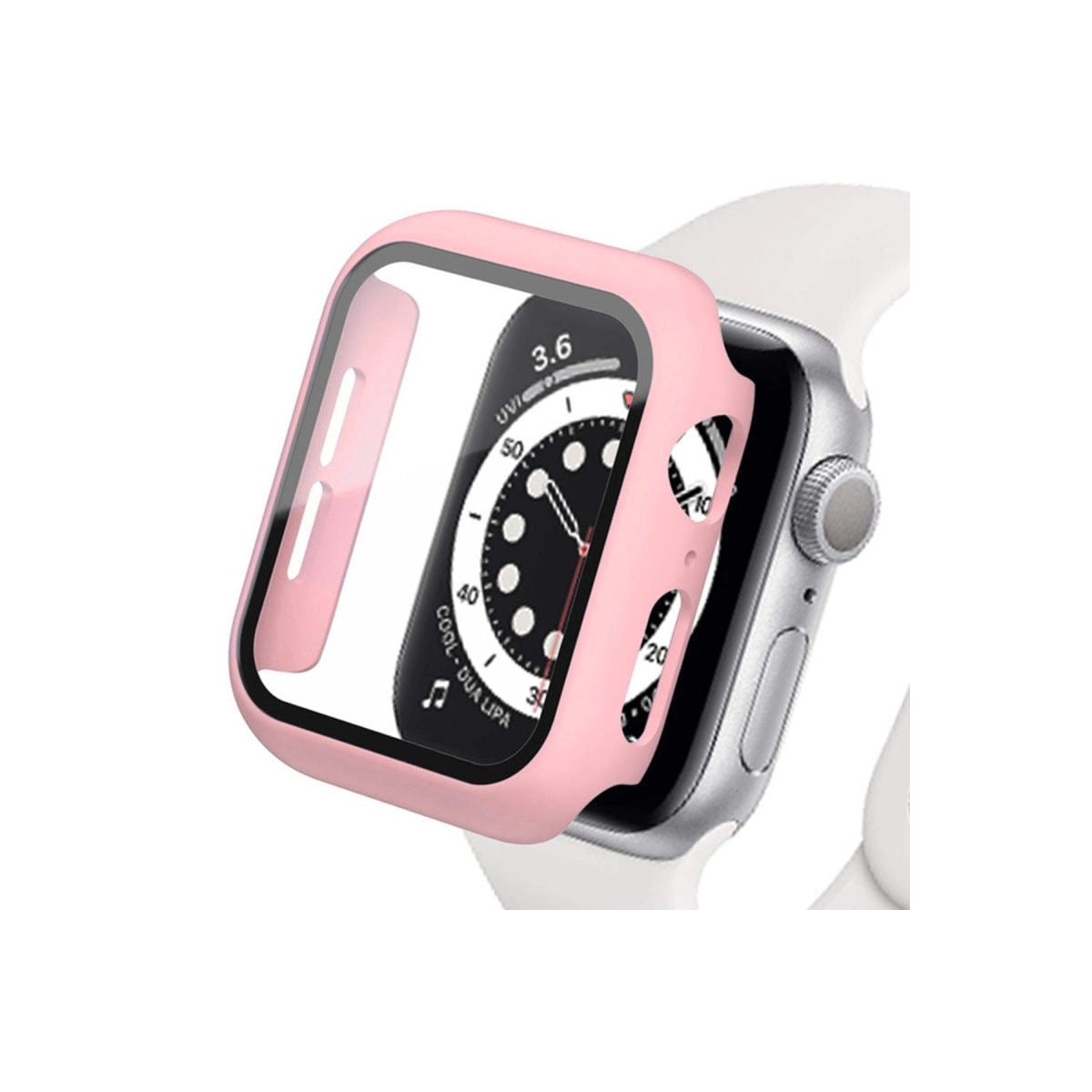 Apple Watch 44mm Camlı Kasa Ekran Koruyucu - Rose