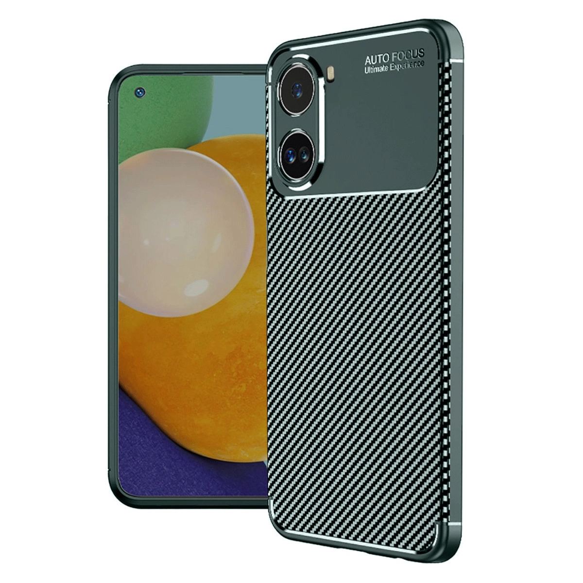 Xiaomi Poco X7 Pro Kılıf Auto Focus Karbon Kapak - Koyu Yeşil