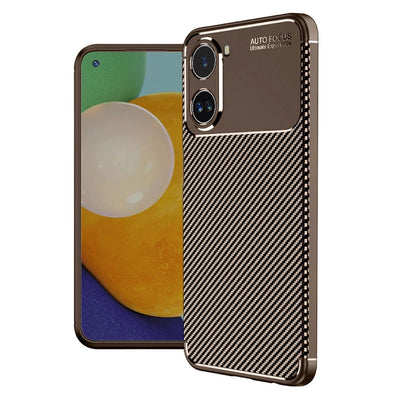 Xiaomi Poco X7 Pro Kılıf Auto Focus Karbon Kapak - Kahverengi