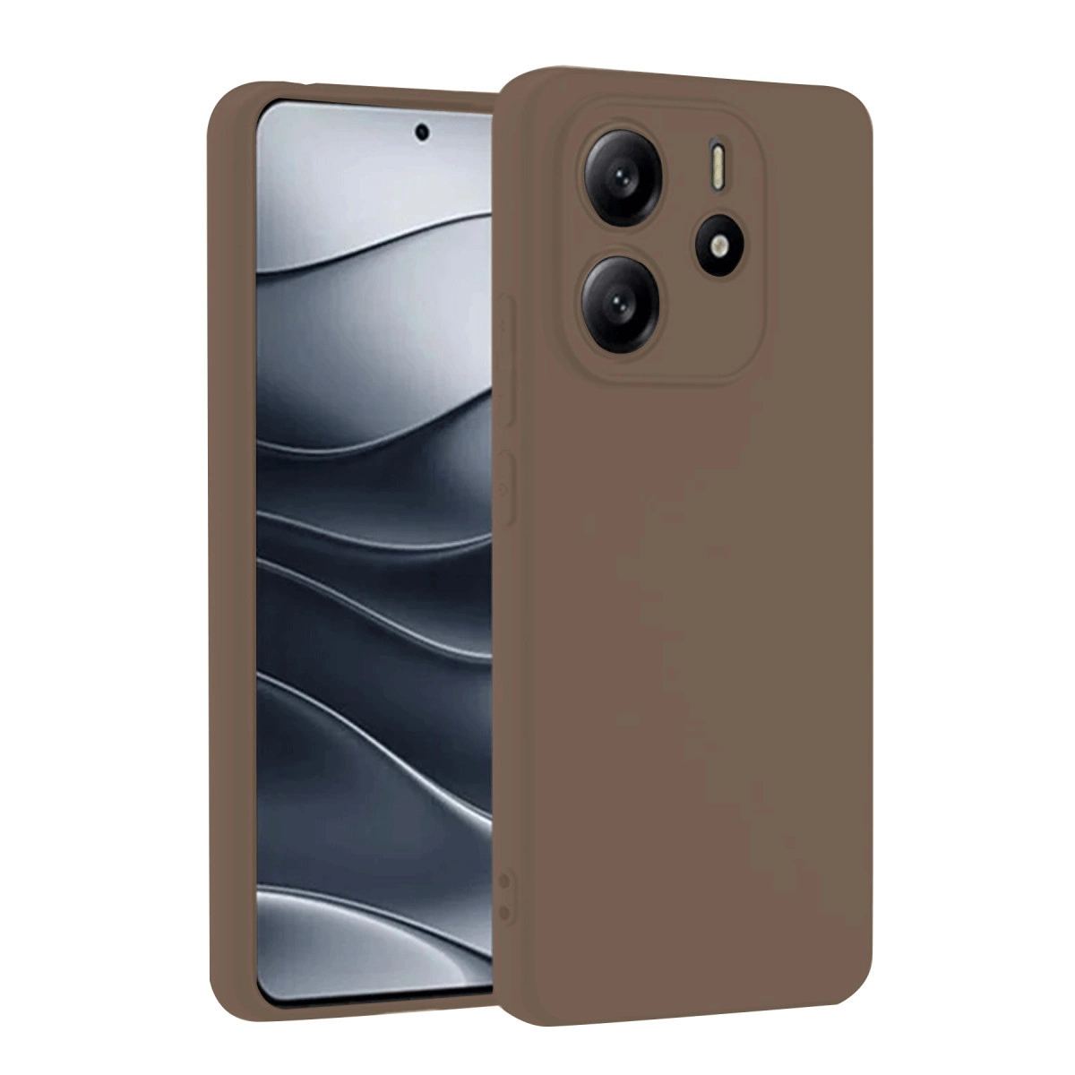 Xiaomi Redmi Note 14 4g Kılıf First Silikon - Kahverengi