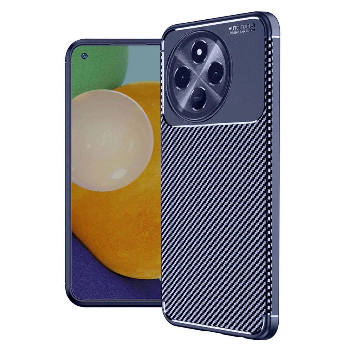 Tecno Spark 30 Pro Kılıf Auto Focus Karbon Kapak - Lacivert