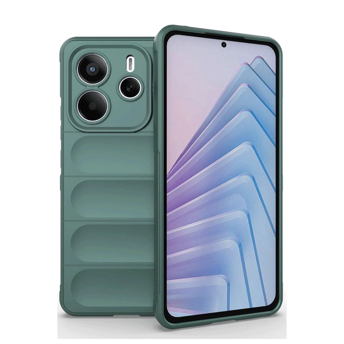 Xiaomi Redmi Note 14 4g Kılıf Optimum Silikon - Koyu Yeşil