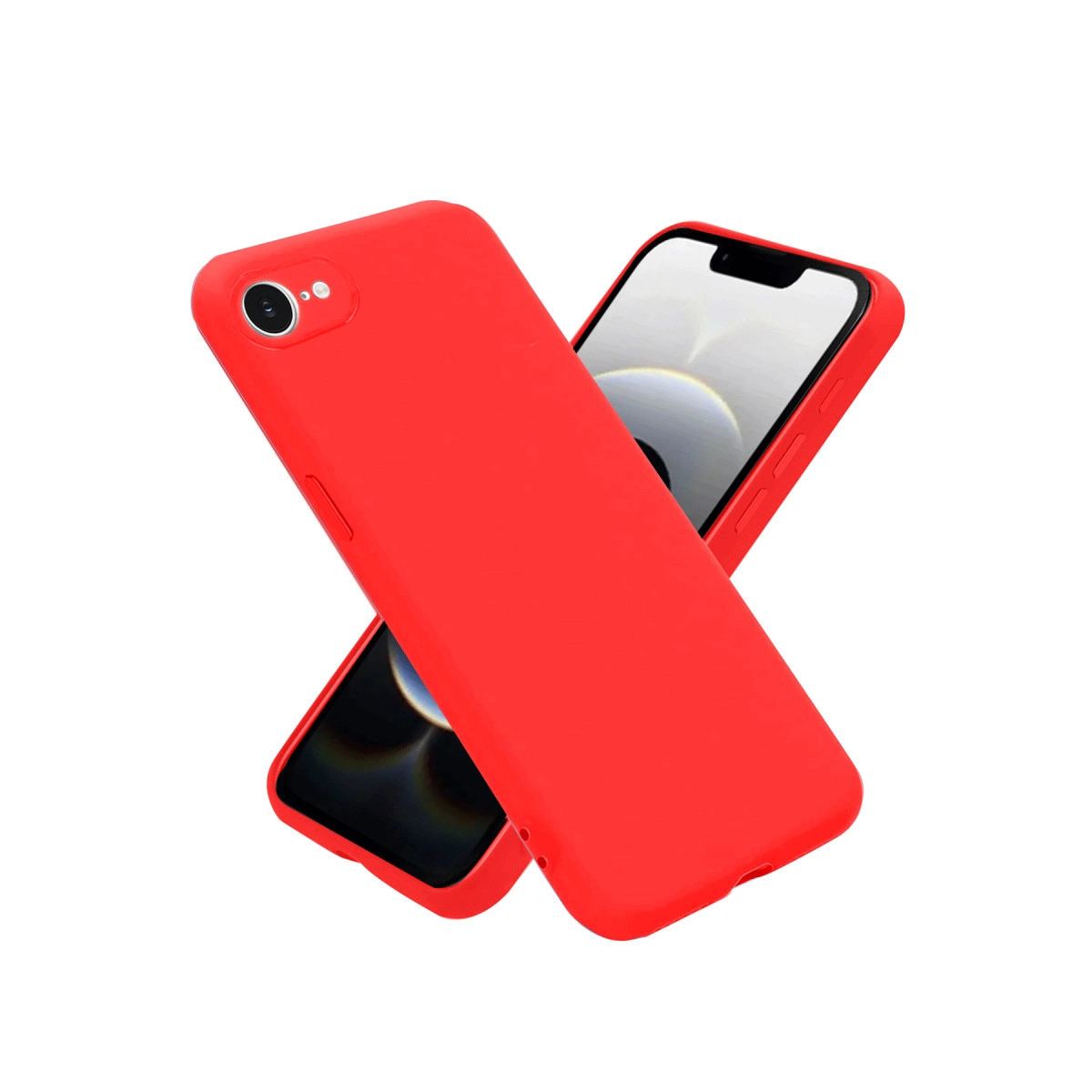 Apple İphone 16e Kılıf Nano İçi Kadife Silikon - Kırmızı