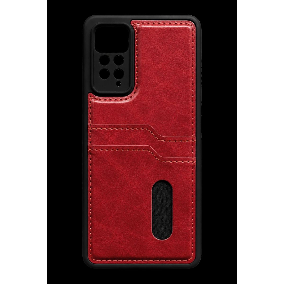 Xiaomi Redmi Note 12 Pro 4g Kılıf Sara Kartvizitli Deri Kılıf - Kırmızı