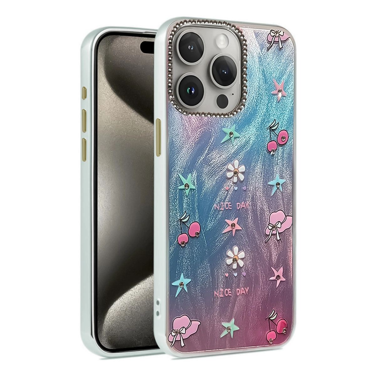 Apple İphone 15 Pro Max Kılıf Blade Aynalı Desenli Kapak - Desen 4