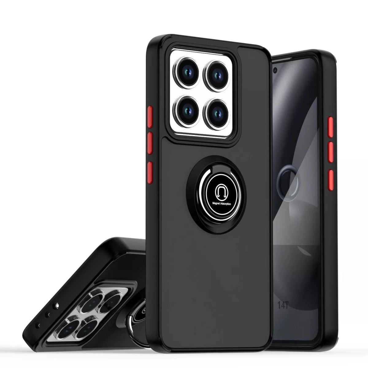 Xiaomi Mi 14t Pro Kılıf Montreal Yüzüklü Silikon Kapak - Siyah