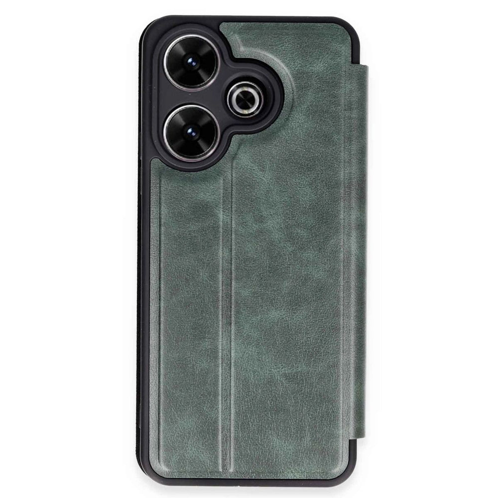 Xiaomi Redmi 13 4g Kılıf Flip Cover - Koyu Yeşil