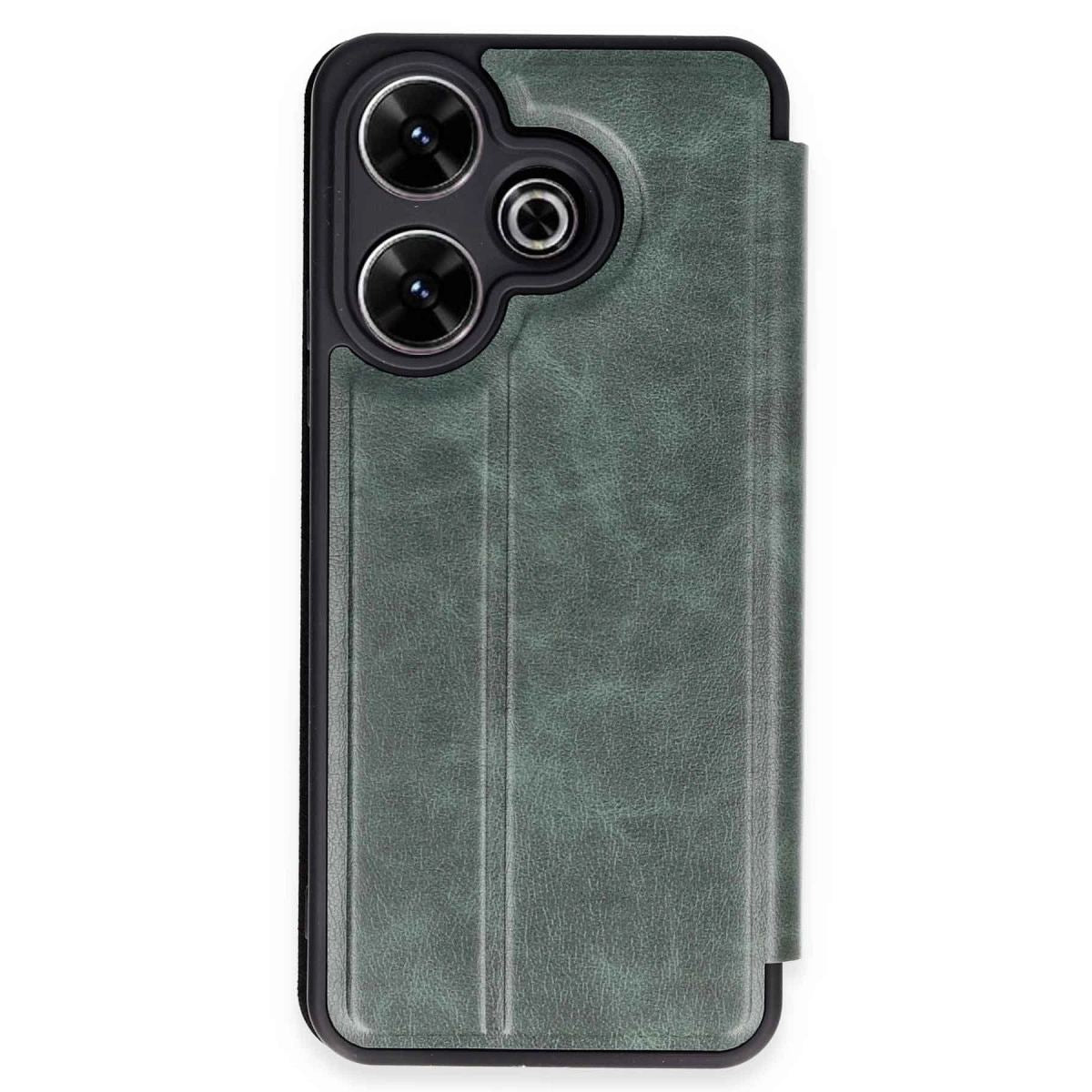 Xiaomi Redmi 13 4g Kılıf Flip Cover - Koyu Yeşil