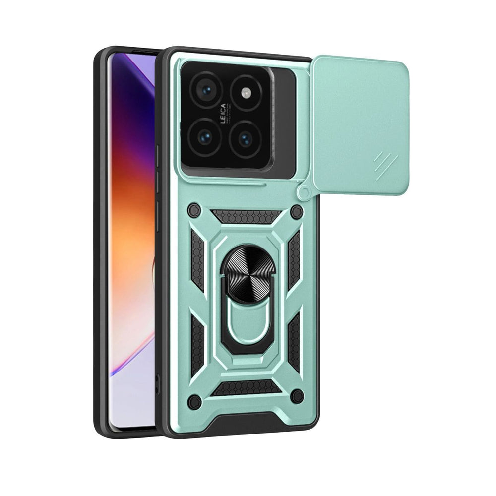 Xiaomi Mi 14t Pro Kılıf Pars Lens Yüzüklü Silikon - Yeşil