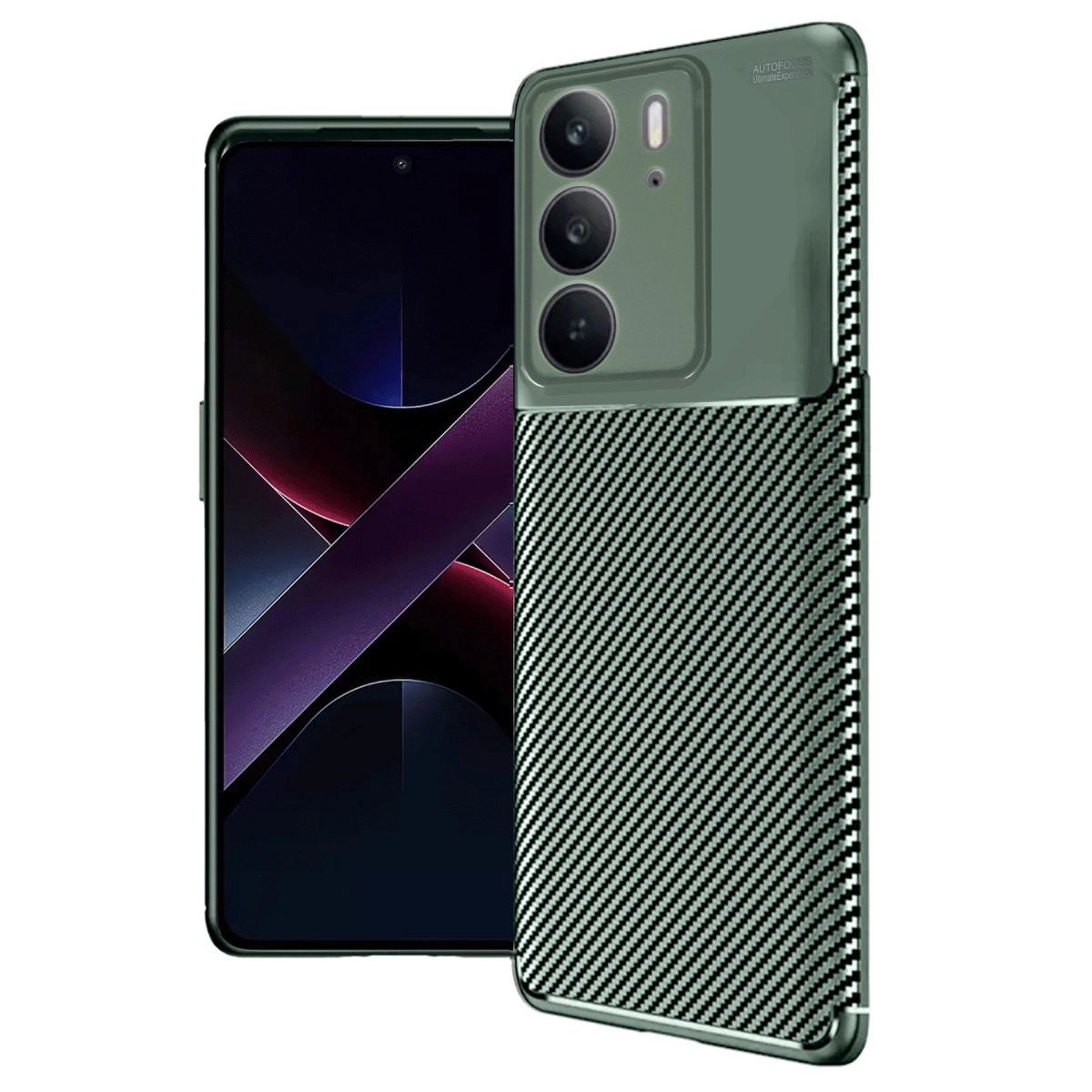 Realme C75 4g Auto Focus Karbon Kapak - Koyu Yeşil