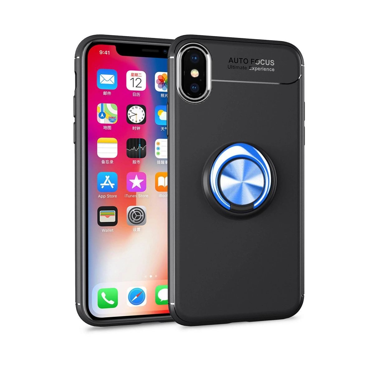 Apple İphone Xs Max Kılıf Range Yüzüklü Silikon - mavi