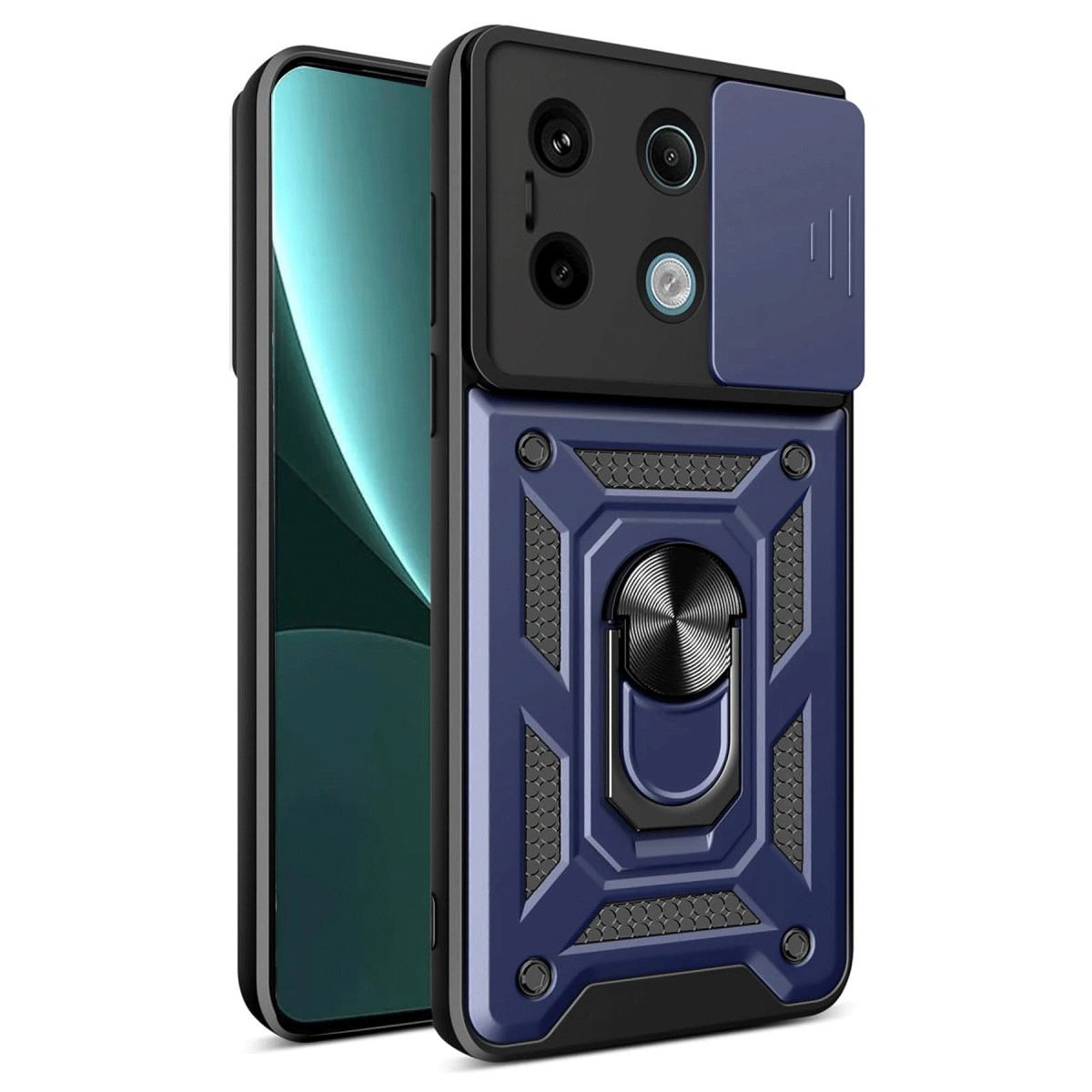 Xiaomi Redmi Note 13 Pro 4g Pars Lens Yüzüklü Silikon - Lacivert