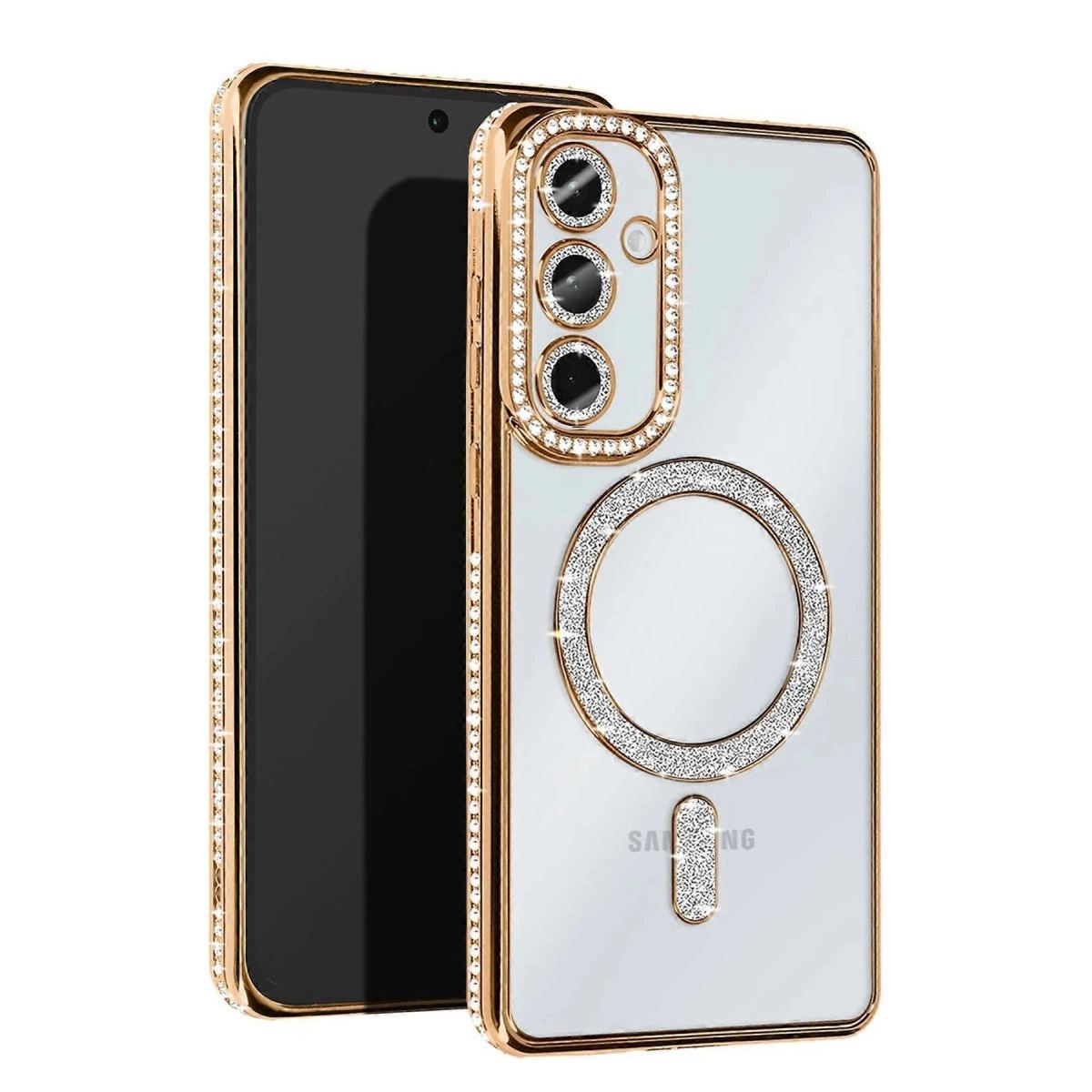 Samsung Galaxy S25 Edge Joke Simli Magneticsafe Kılıf - Gold