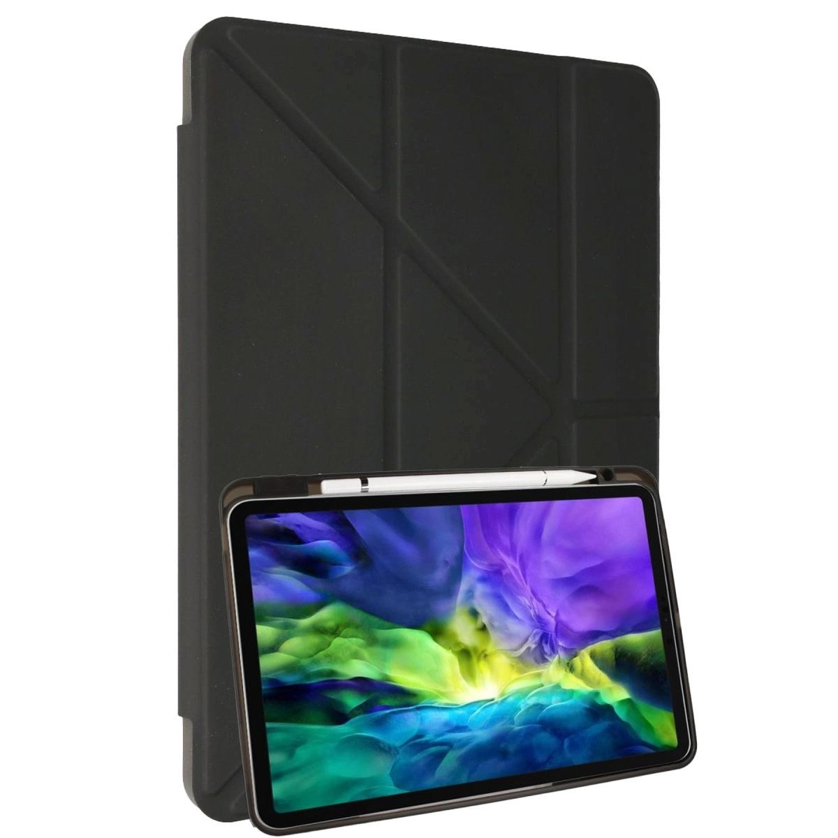 Apple İpad 10.2 (8.nesil) Kılıf Kalemlikli Mars Tablet Kılıfı - Koyu Gri