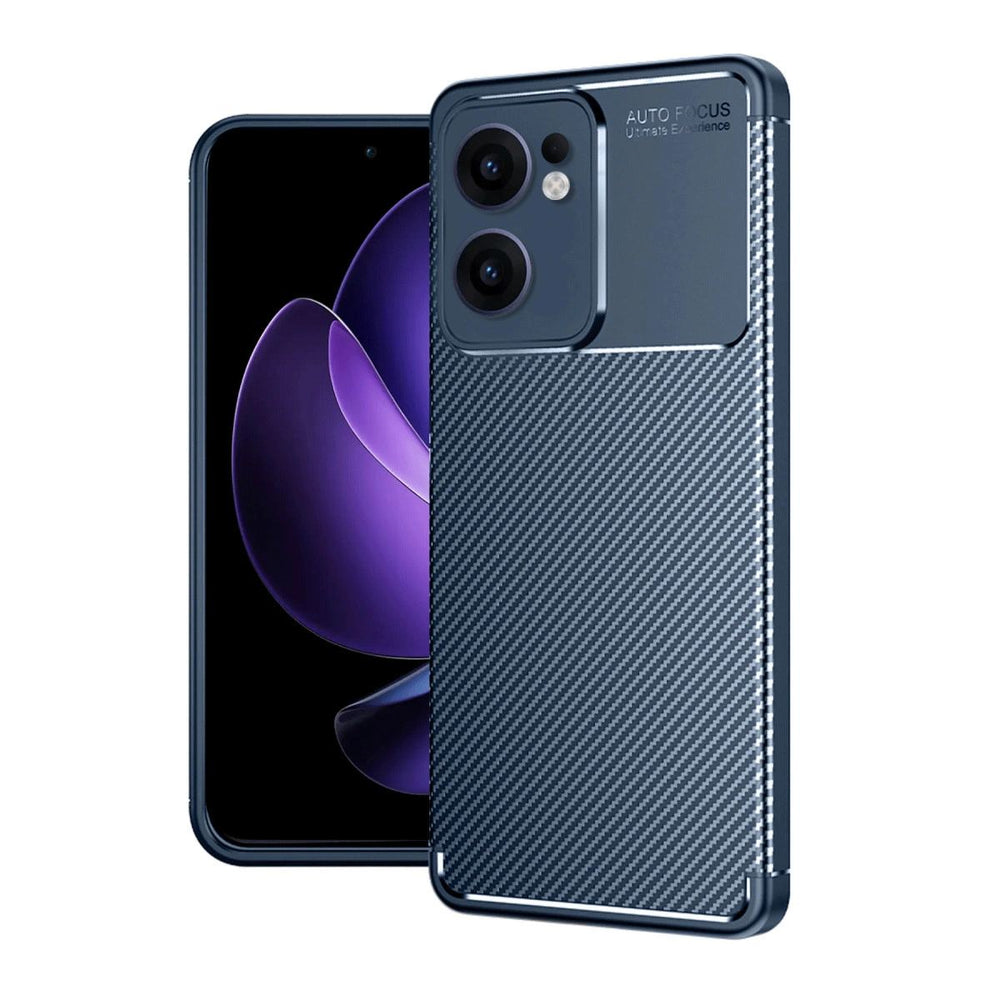 Oppo Reno 13f Kılıf Auto Focus Karbon Kapak - Lacivert