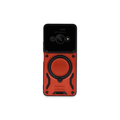 Xiaomi Poco C61 Kılıf Joy Lens Standlı Kapak - Kırmızı