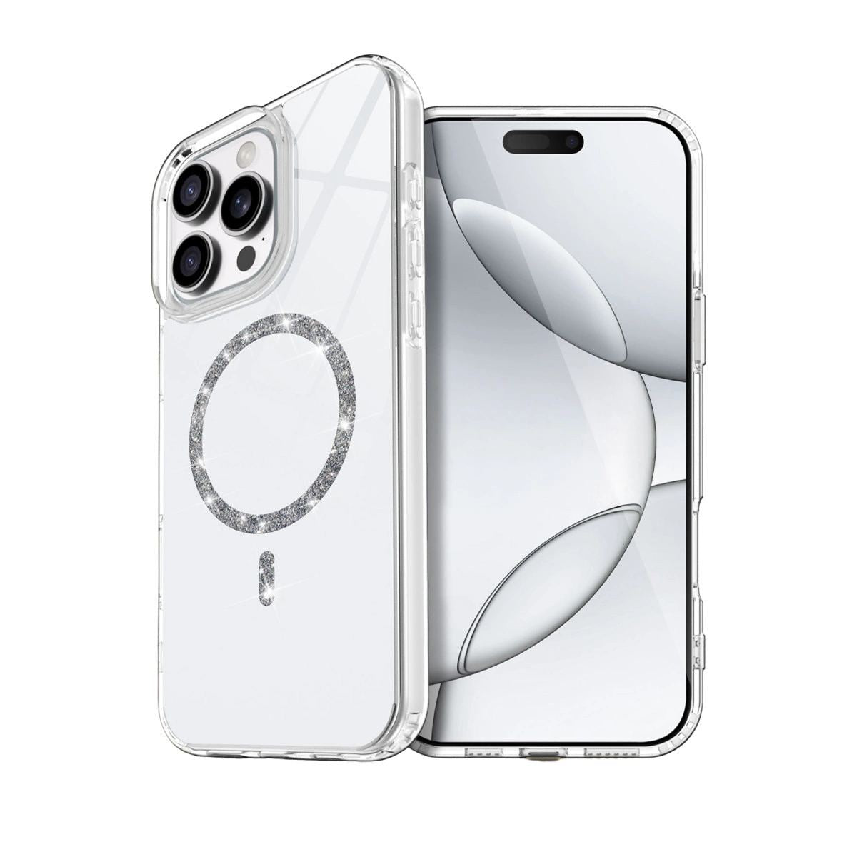 Apple İphone 15 Pro Max Live Diamond Magsafe Kapak - Şeffaf