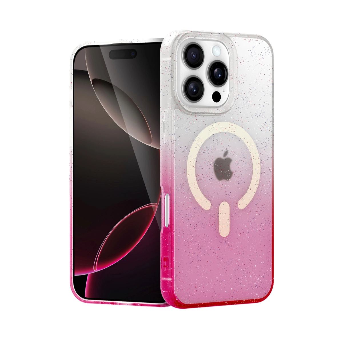 Apple İphone 16 Pro Pummel Shiny Magsafe Kapak - Pembe