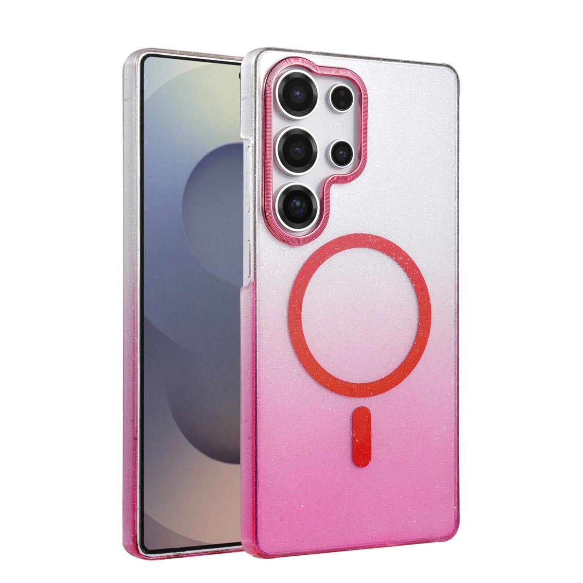 Samsung Galaxy S24 Ultra Glossy Magsafe Kapak - Pembe