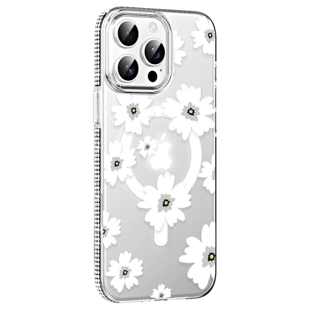 Joko Apple İphone 15 Pro Floral Magsafe Kapak - Beyaz