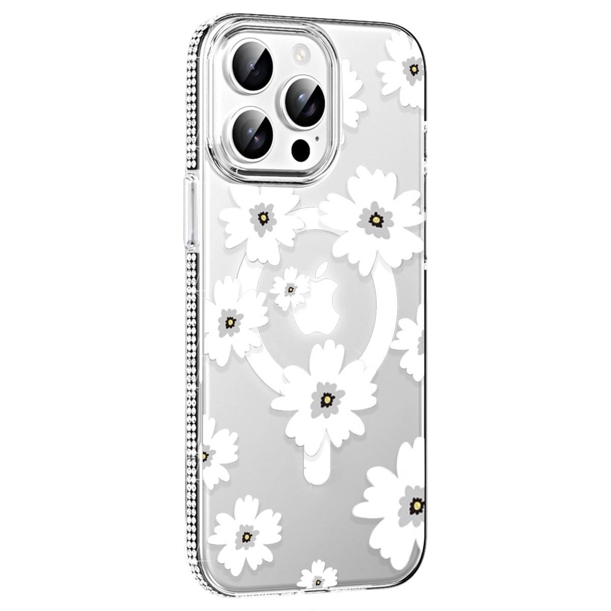 Joko Apple İphone 15 Pro Max Floral Magsafe Kapak - Beyaz