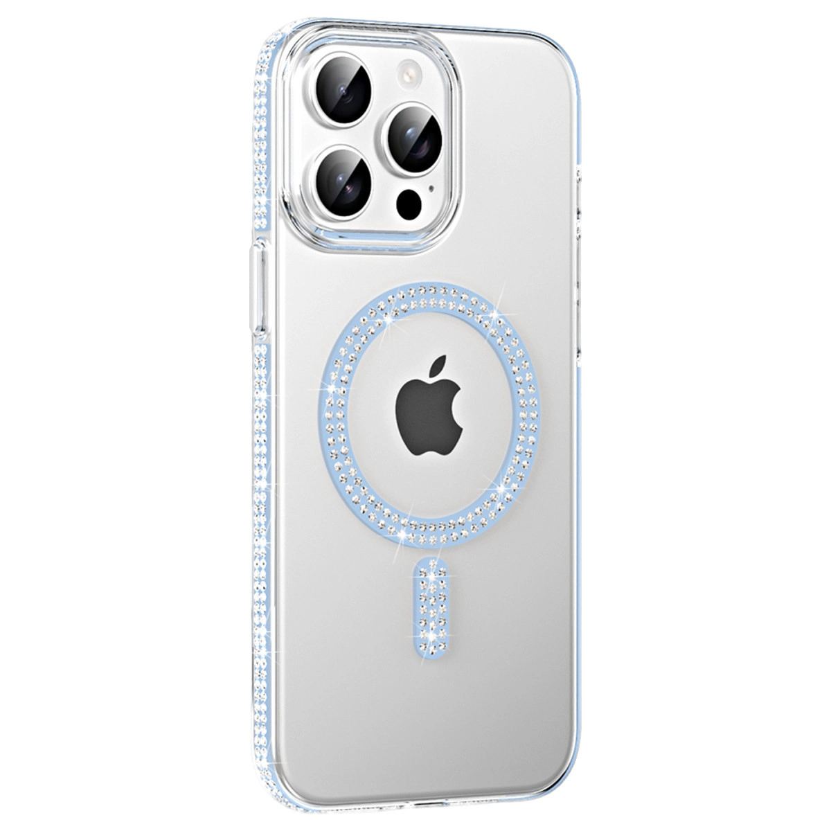 Joko Apple İphone 15 Pro Move Taşlı Magsafe Kapak - Mavi