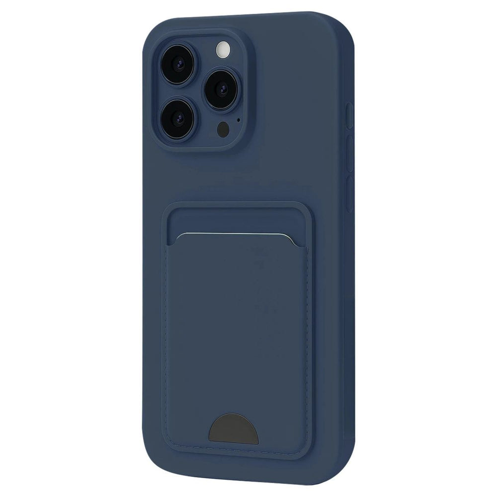 Apple İphone 16 Pro Kılıf Kelvin Kartvizitli Silikon - Lacivert